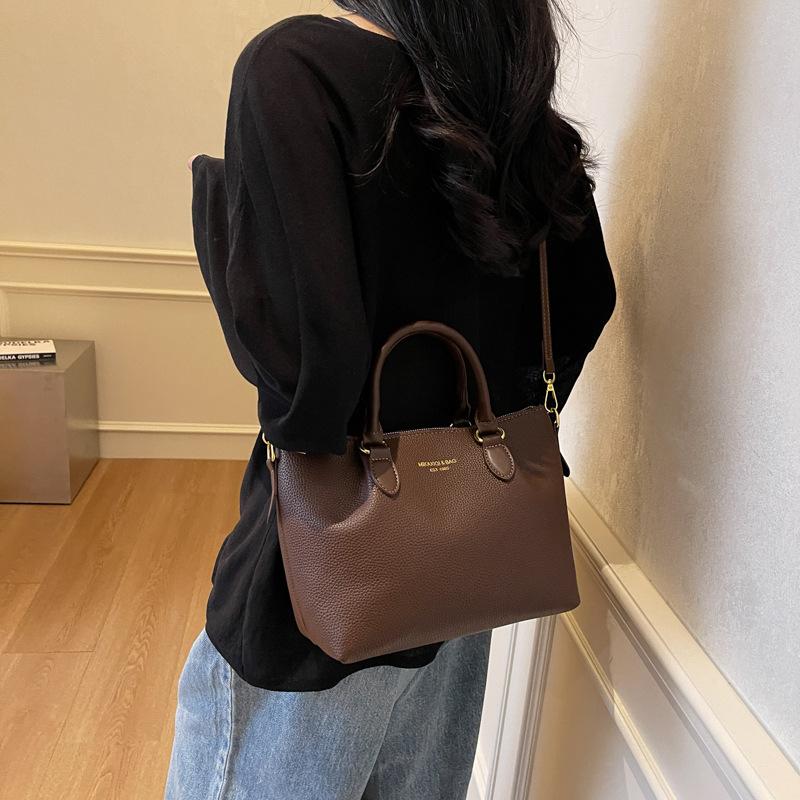 Премиум Текстура Маленькая Сумка Женская Портативная Сумка-Ведро Модная Ретро Зарубежный Стиль Универсальная Сумка-Меселердж темно-коричневого