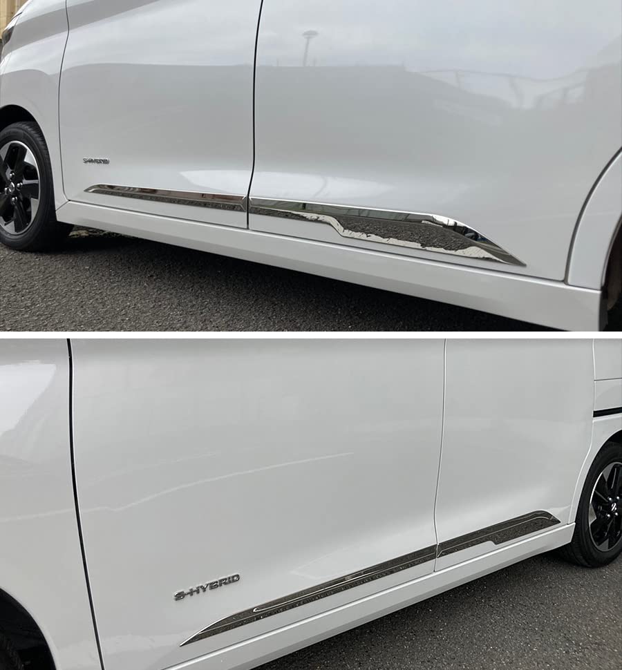 BM ROOX 40 Series Door Trim Side Door Under Molding Door Under Garnish Stainless Steel Mirror Finish Chrome Plated Custom Parts Dress Up Accessories