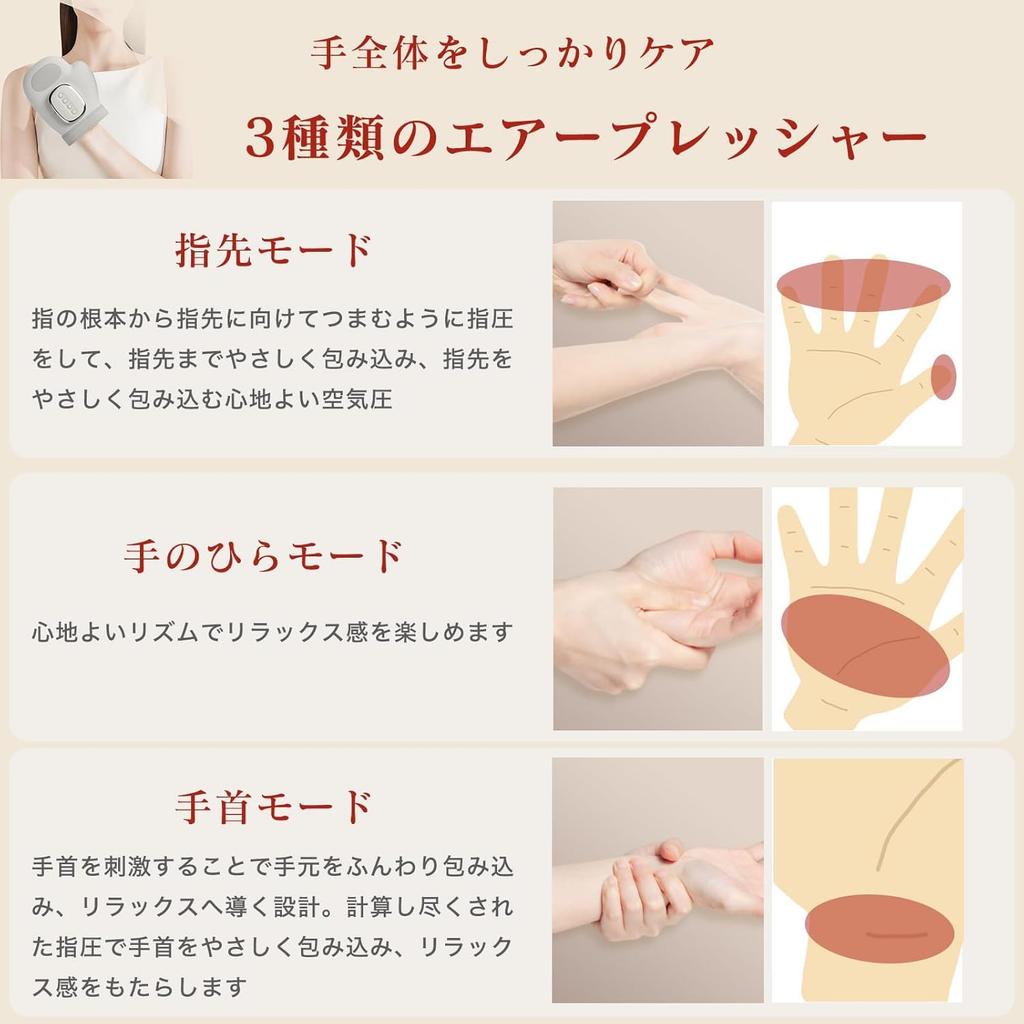 Urządzenie do relaksu dłoni z 5 poziomami nacisku, poduszkami powietrznymi i funkcją oburęczną dla palców i dłoni, ogrzewaniem, akupresurą, podpórką na dłoń, nawilżaniem