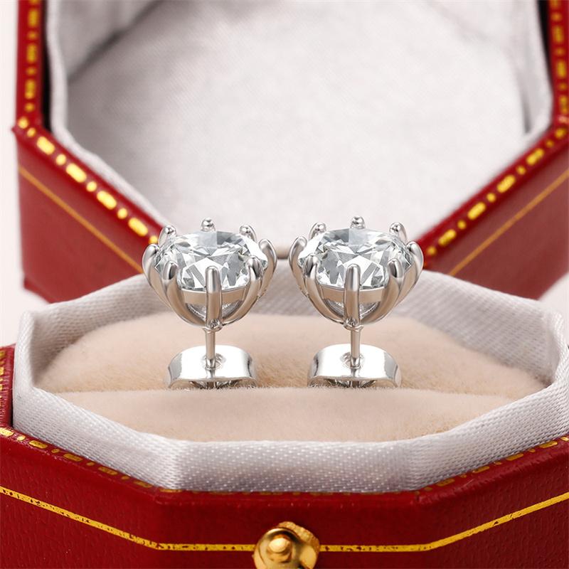 Fashion Versatile Female Cubic Zirconia Stud Earrings High Quality Silver Color Ear Piercing Earrings Women Jewelry Bulk