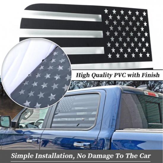 2P Rear Side Window Trim Decorate For Dodge Ram 1500 -2025 Accessories Black