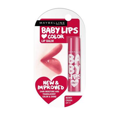 New York Baby Lips Lip Balm Pink Lolita Cherry Kiss Berry Crush 4g SPF20 Hydrating Lip Care Stick For Soft Smooth Lips Everyday Moisture