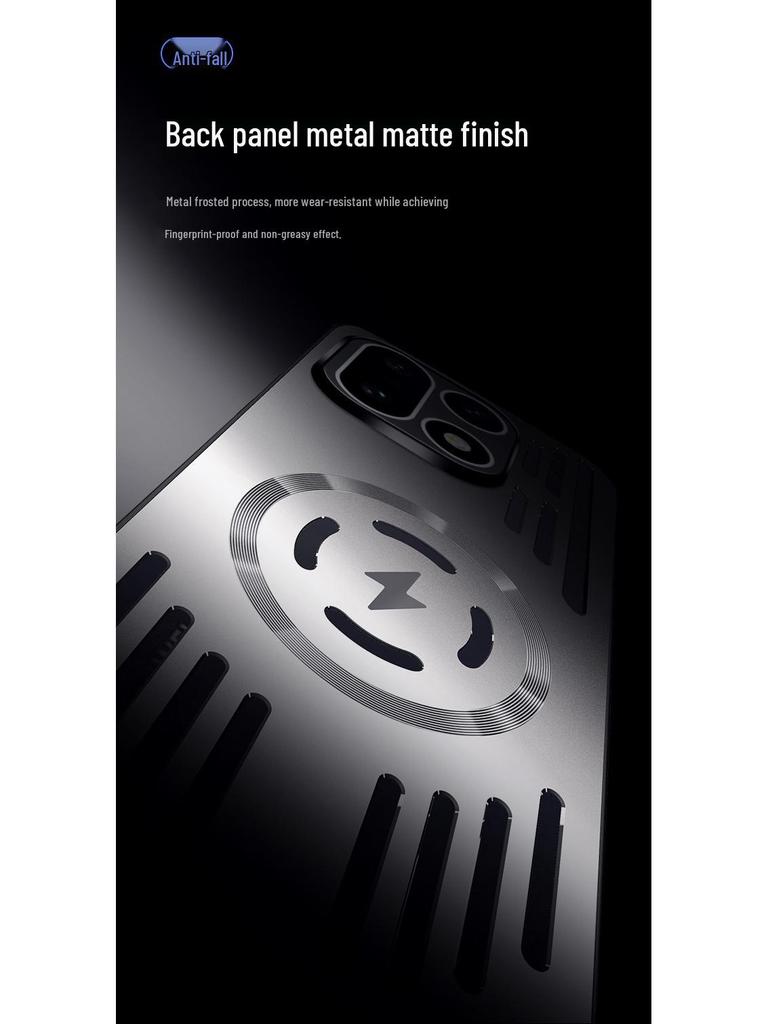 OnePlus 15 Stoßfeste Airbag-Hülle: Eisaluminium, Magnetische Wärmeableitung, Mattes Metall, Leichtgewicht.