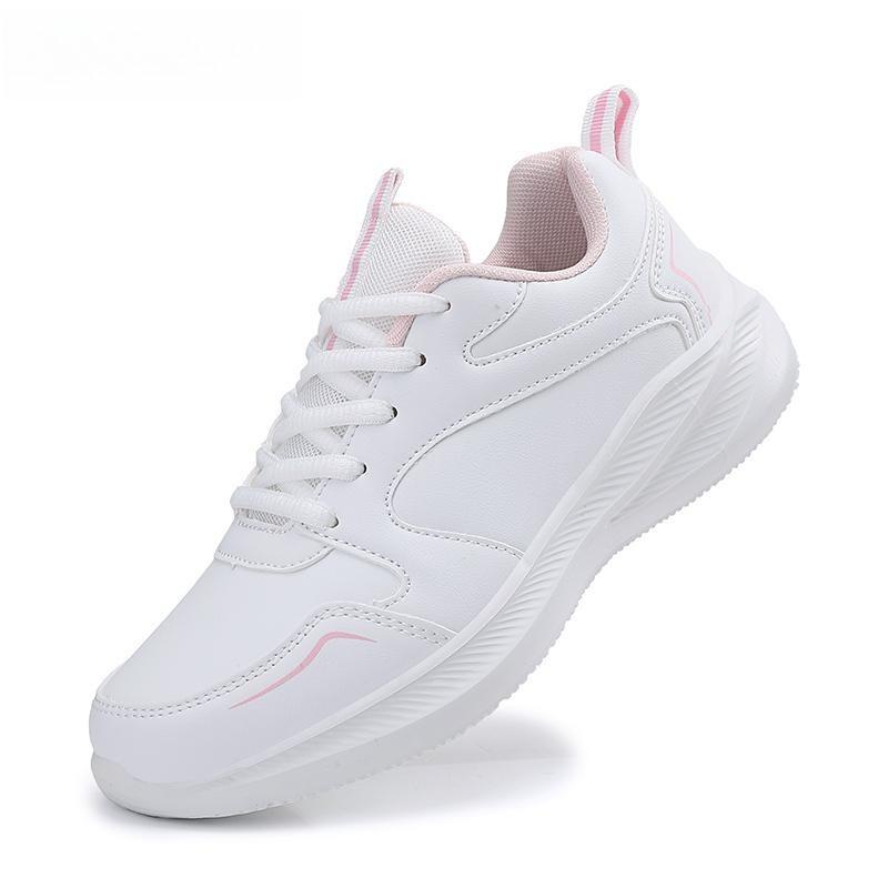 Damen PU-Leder Laufschuhe Elastische Freizeit-Sportschuhe Wasserdichte Outdoor-Trainings-Sneaker Leichte Jogging-Schuhe