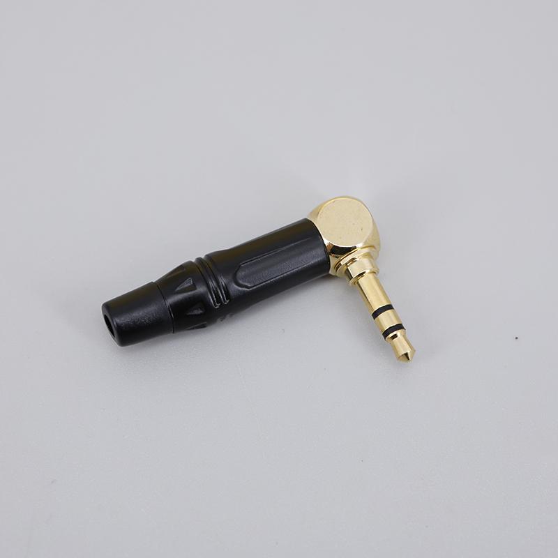 3.5mm audio male Gold-Plated Dual Channel Plug 3pole Stereo angle Earphone Welding Head DIY 90 Degree L-Shaped Bend Head Wall