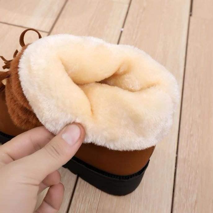 2025 Women's Fleece-Lined Waterproof Snow Boots - Korean Style, Non-Slip, Warm, Mid-Calf.