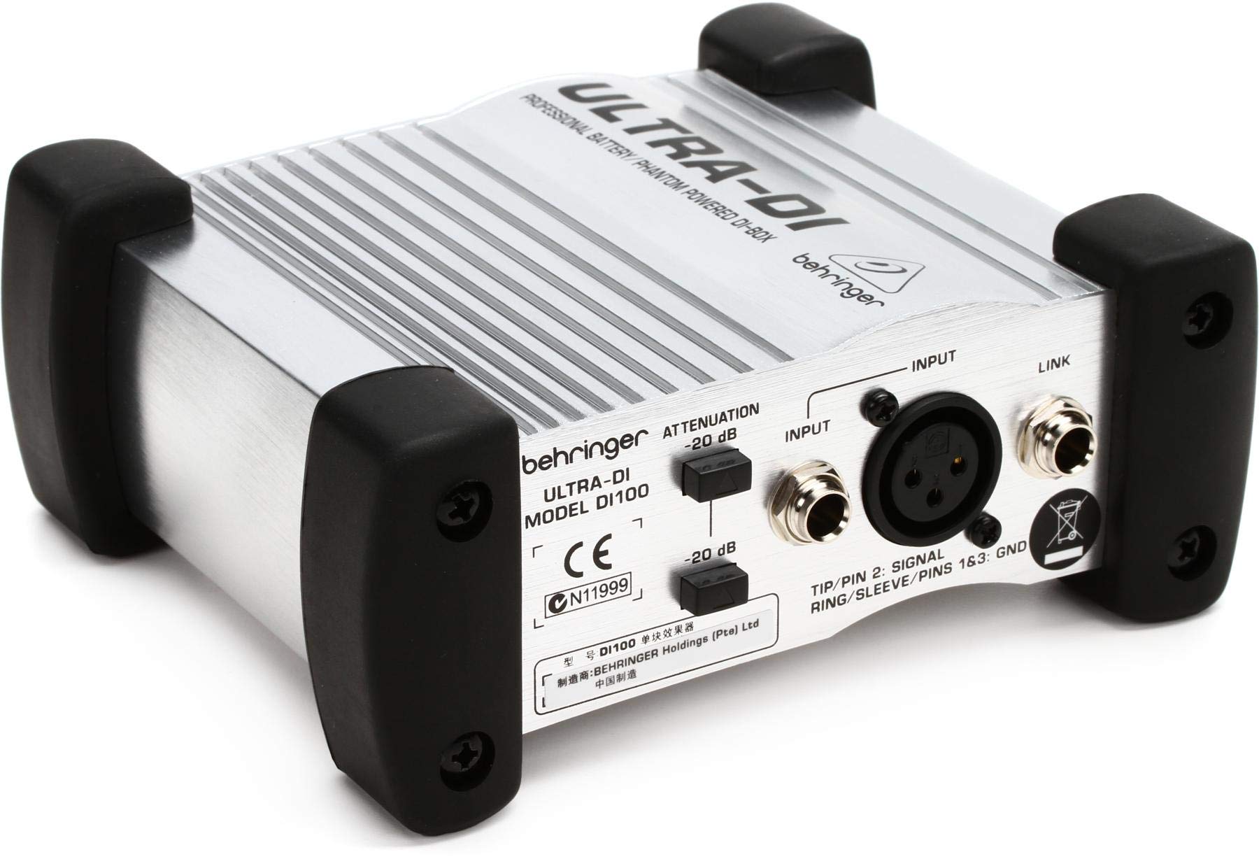 

Behringer DI100 Silver Direct Box, Active Type, Phantom Powered, with OT1 Transformer