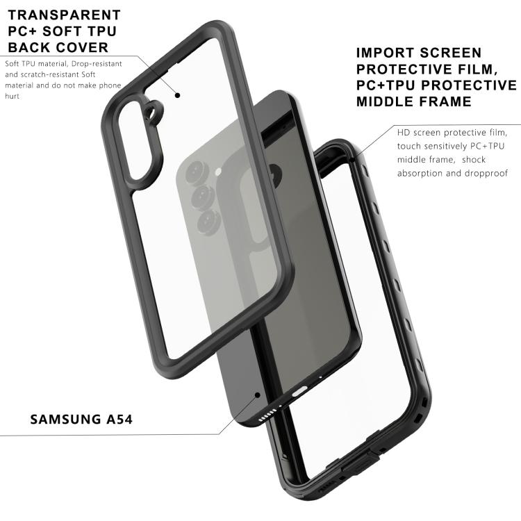 Para Samsung Galaxy A54 5G RedPepper Transparente Pontilhado À Prova de Choque À Prova d'Água PC + TPU Capa de Celular