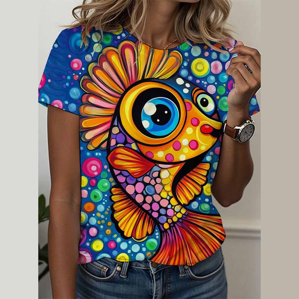 Fashion Women's T-Shirts Funny 3D Print Tops Short Sleeve T Shirt Summer Kawaii Africa Graphic Tees