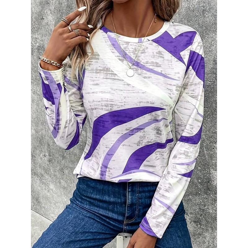 

Женская футболка с графическим геометрическим узором, винтажная, стильная, классическая, с коротким рукавом, круглым вырезом, круглым вырезом, обычными топами, повседневными принтами, лето-весна 5XL