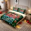 3pcs Christmas K-Pop Demon Hunters Print coreless Bedding Set Soft Dormitory Bedroom Multiple Sizes Machine Washable
