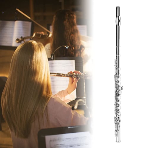 16-Hole Flute, Suitable for Home, Outdoor, and School Use, Student Flute, Beginner Flute (White)