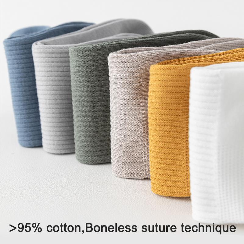 New 5Pairs Men Combed Cotton Socks Mesh Short Breathable Odor Proof and Antibacterial Business Spring Summer for Male Socks Size EU38-45