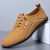 Men's White Leather Slip-On Casual Business Driving Shoes