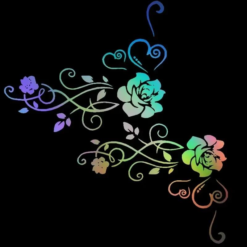 Car Beautiful Flower Stickers, Motorcycle Rose Stickers, Elegance, Automotive Supplies, Scratch Cover, Stickers