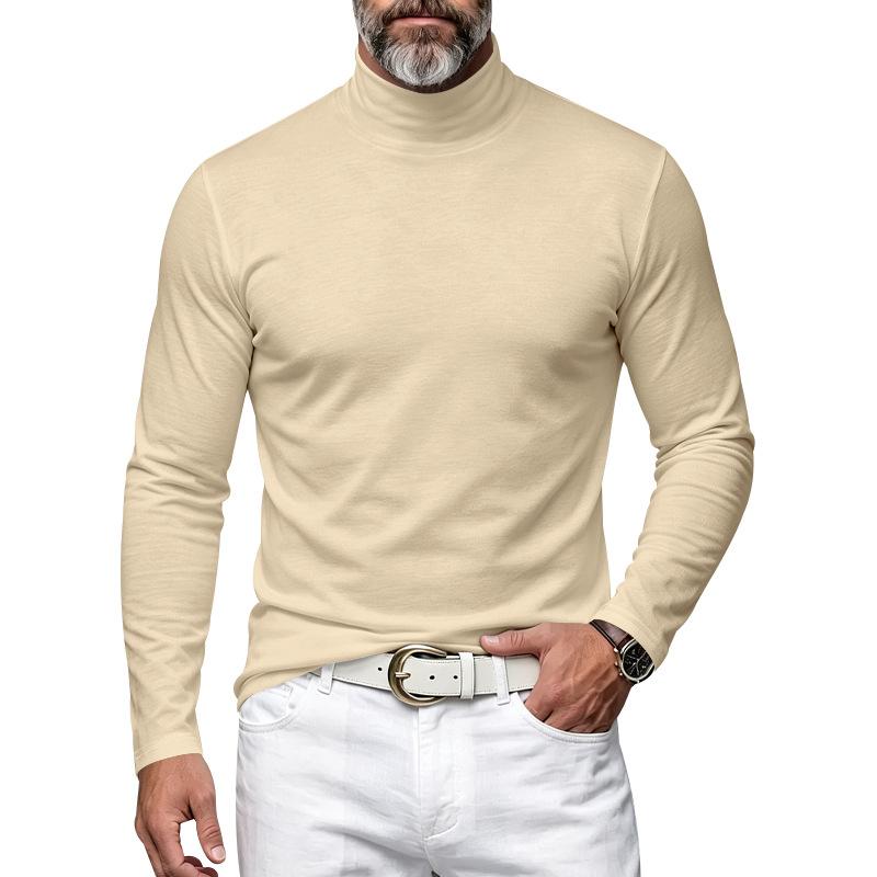 Men S Autumn Winter Slim Fit Half Mock Neck Long Sleeve T Shirt