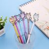 2Pcs Novelty Cat Shaped Rhinestone Pen Stationery School Office Supplies Gift Set