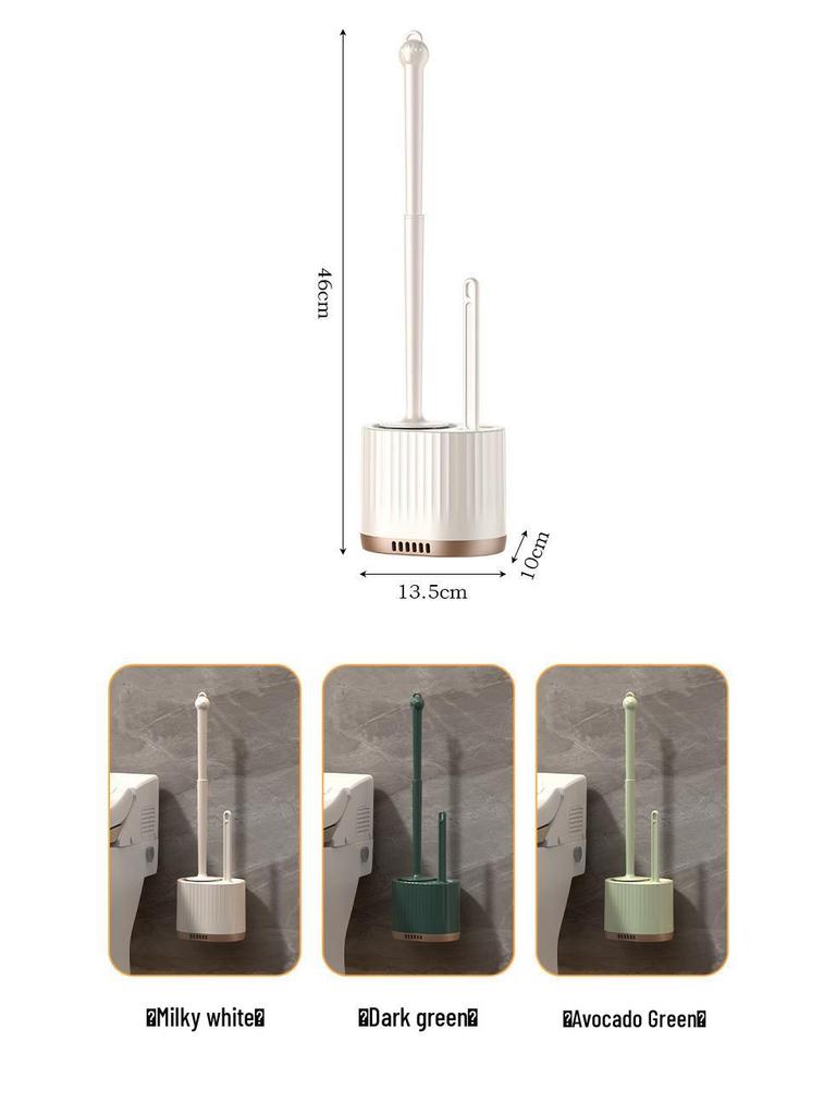 Luxury Wall-Mounted Quick-Dry Toilet Brush Set with Base for Cleaning Bathroom Corners