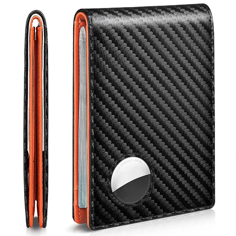 Rfid Airtag Wallets Carbon Fiber Credit Card Holder Bifold Money Bag Id Bank Cardholder Slim Air Tag Wallet for Men Carteiras
