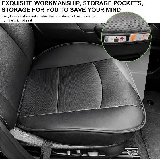 Car Seat Bottom Cover, Premium PU Leather Seat Protection Without Backrest, Front Bottom Seat Cushion Covers For Most Vehicles, Universal Interior