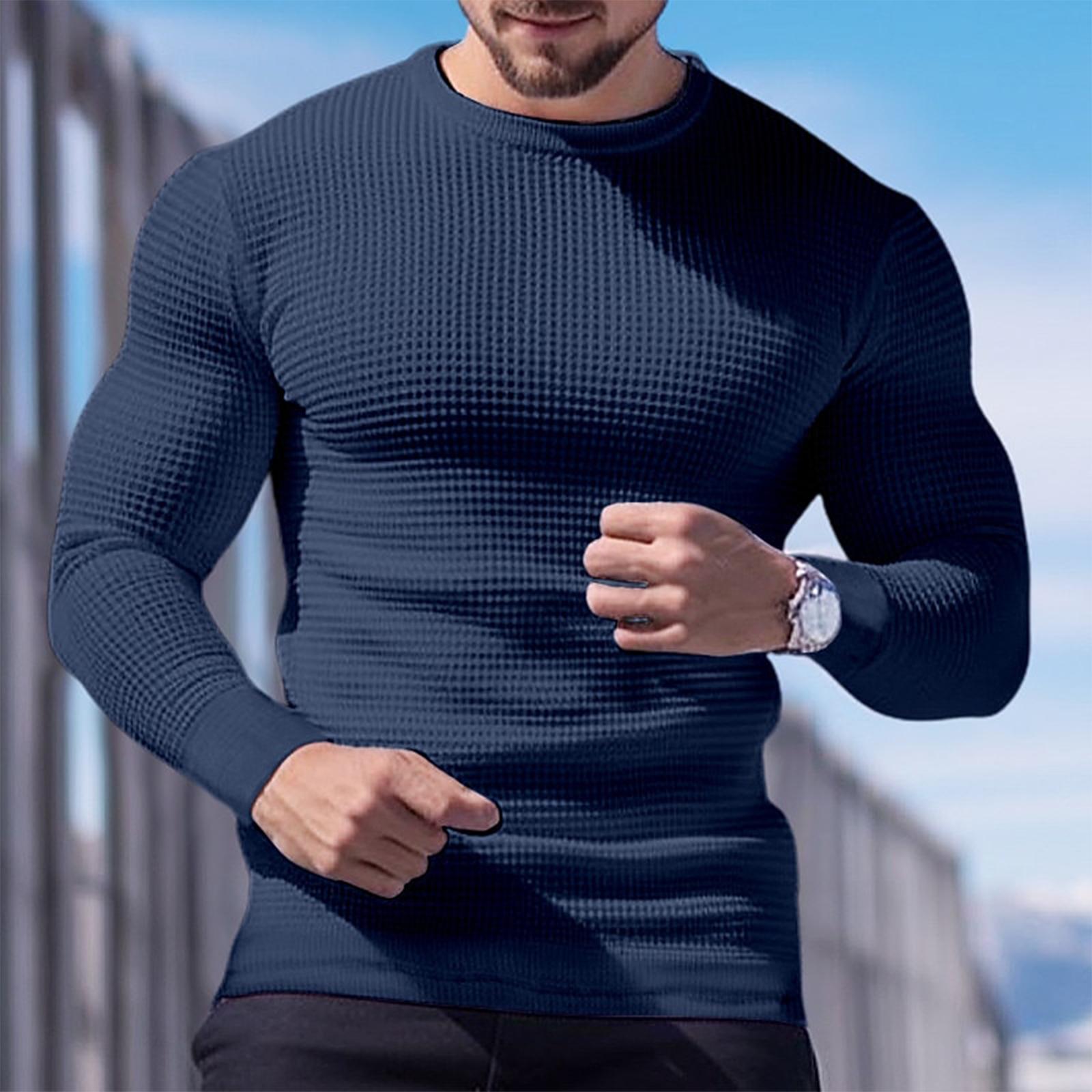 

Shoulder Sleeves Men S Long Sleeved Patchwork T-Shirt Casual Top XL