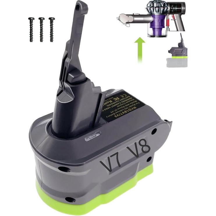 Adapter for Ryobi for Dyson V7V8 Replacemen Battery,for Dyson V7V8 Series Cordless Stick Vacuum Cleaner Animal Absolute Fluffy (Adapter only)
