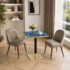 Vierkante Eettafel, UV Paneel, Marmer Look, Metalen Frame, Modern
