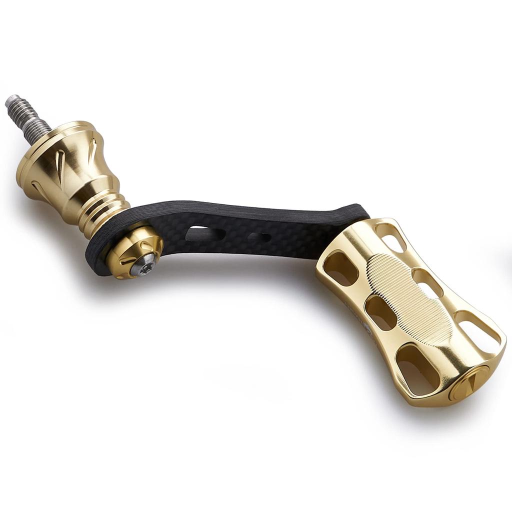 HEIGHTEN 42mm Reel Handle with 22mm Knob Shimano Daiwa Spinning Reel Universal Game Stream Wave Series [Light Fishing] (Gold) (657)