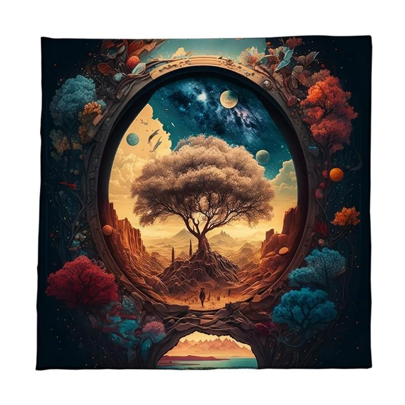 Tarots Card Tablecloth Altars Cloth Astrologys Divinations Square Cloth Tapestry Trees Of Life Tablecloth Home Decors 349 50x50cm