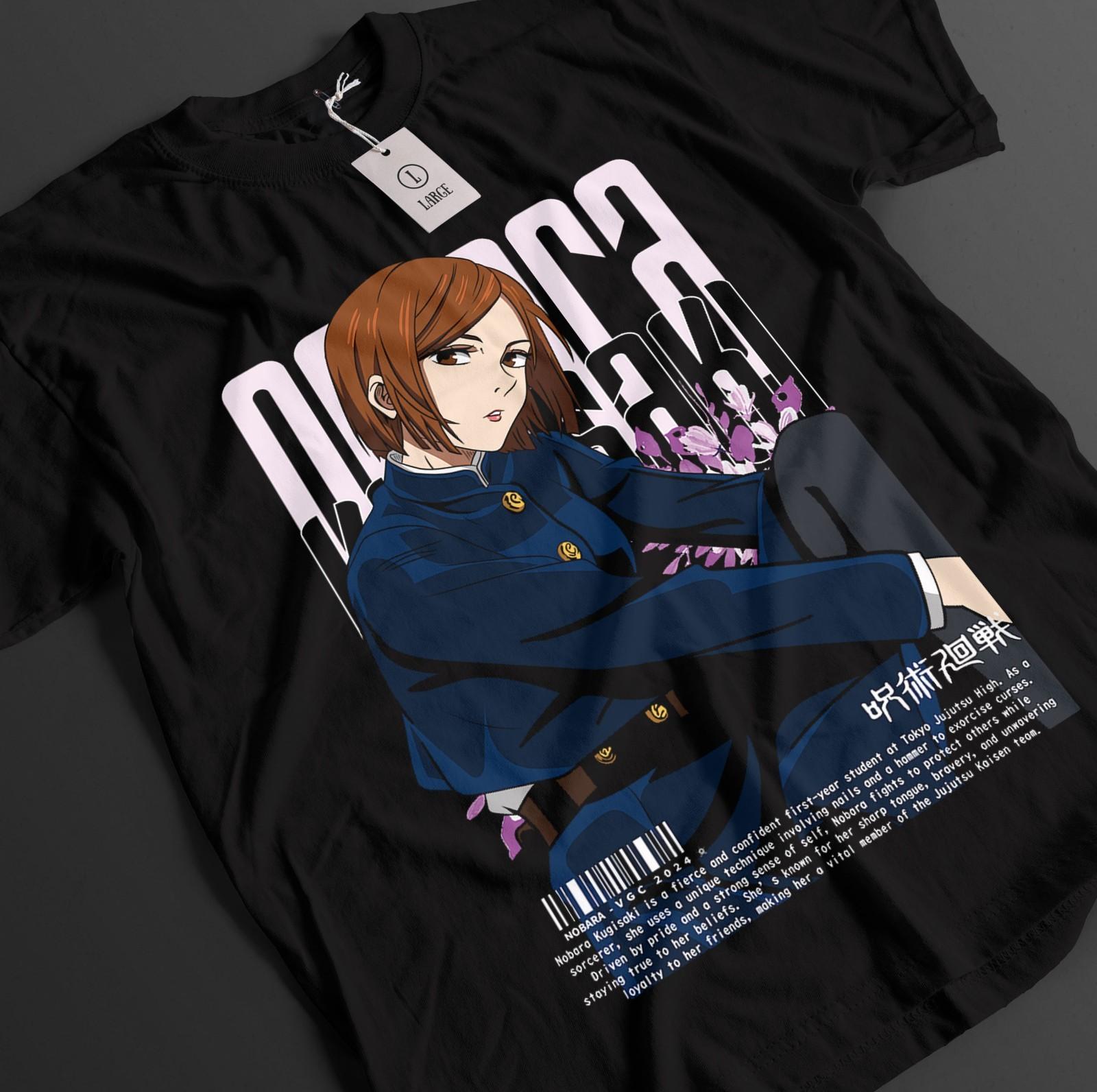 Jujutsu Kaisen Shirt Nobara Kugisaki T-Shirt Mens Womens Tees Top Sukuna Mahito JJK Anime Unisex Tee M