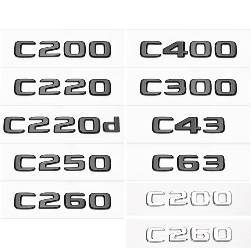 3D ABS Car Rear Tail Trunk Letters Emblem Badge Sticker For Mercedes Benz C Class 4Matic W204 W205 C180 C220d C63 C200 C260 C300