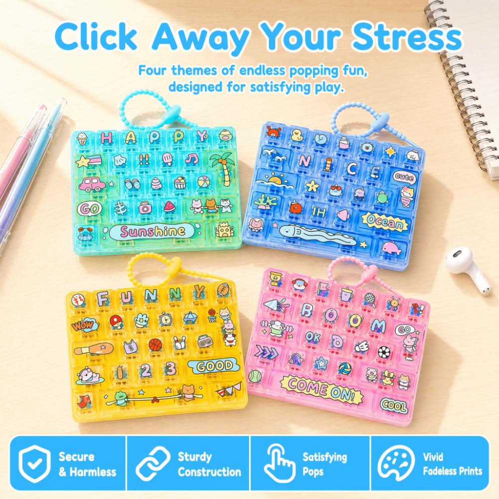 Clear Key Sounds Stress Relief Decompression Toy Keychain Keyboard Toy  Bag Ornament