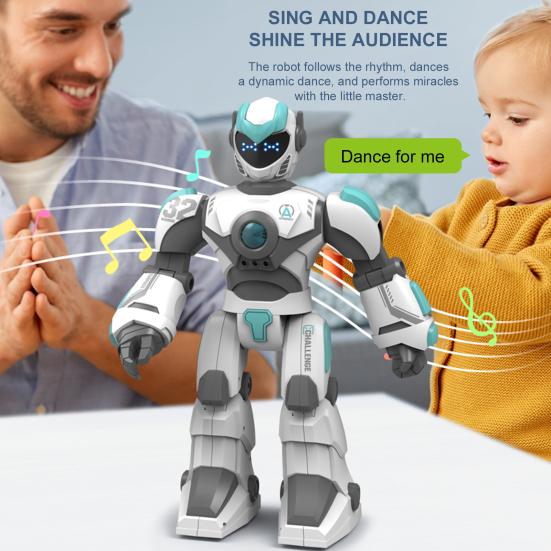 Electric Smart Robot Toy Gesture Sensing Programmable Remote Control Robot Model Toddlers Boys Girls Interactive Talking Singing
