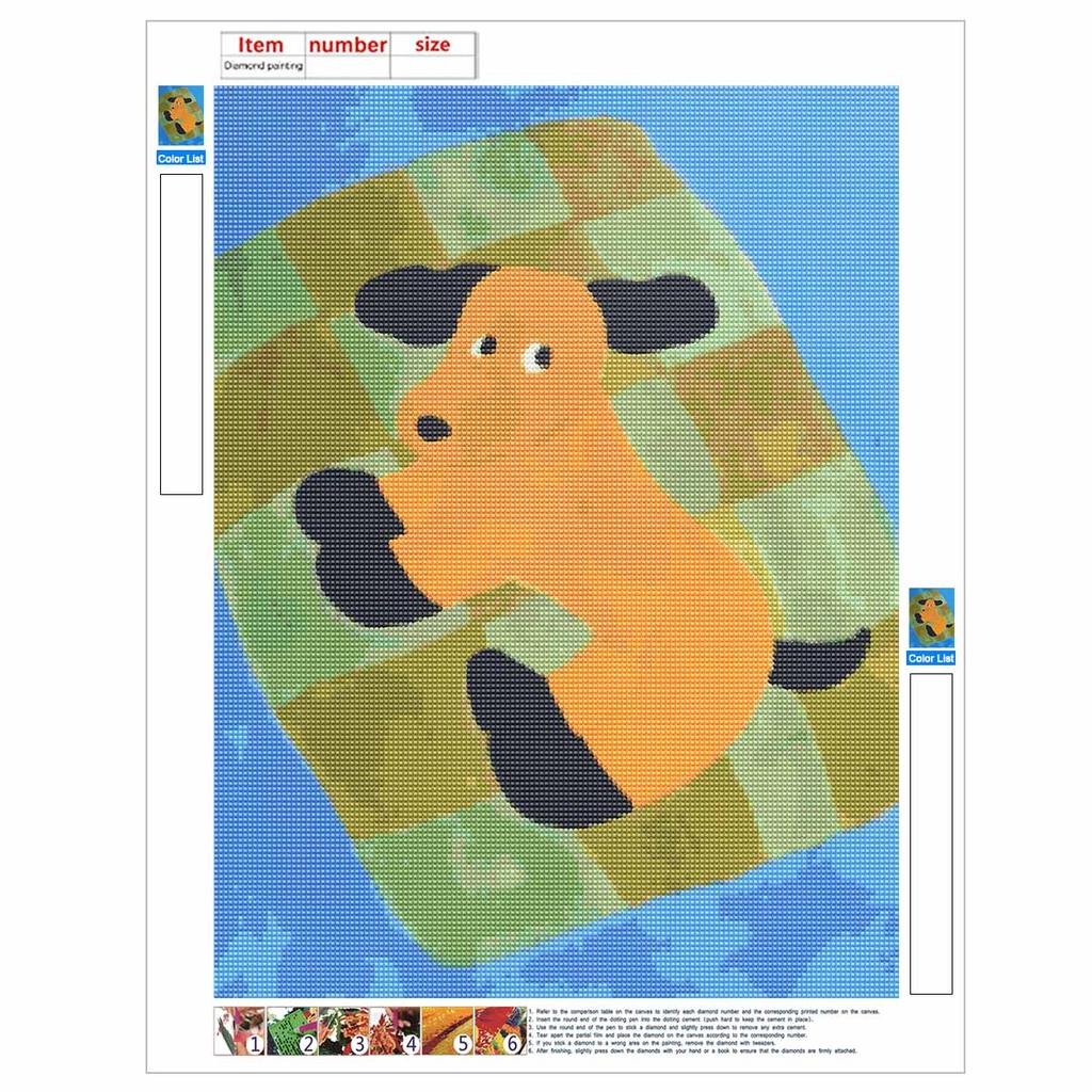5D Diamond Painting Kits Cartoon Puppy Full Round Drill Crystal Rhinestone DIY Art Craft Home Wall Decor Decoration Gift