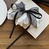 Korean Lace Skirt Bow Low Ponytail Hair Clips Women French Sweet Princess Half-Up Style Barrettes Daily Fashion Accessories Cute