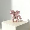 Korean Fashion Pink Unicorn Pegasus Keychain 3D Printed Cute Bag Charm Heart Clasp Backpack Pendant Women Keyring Gift for Girls