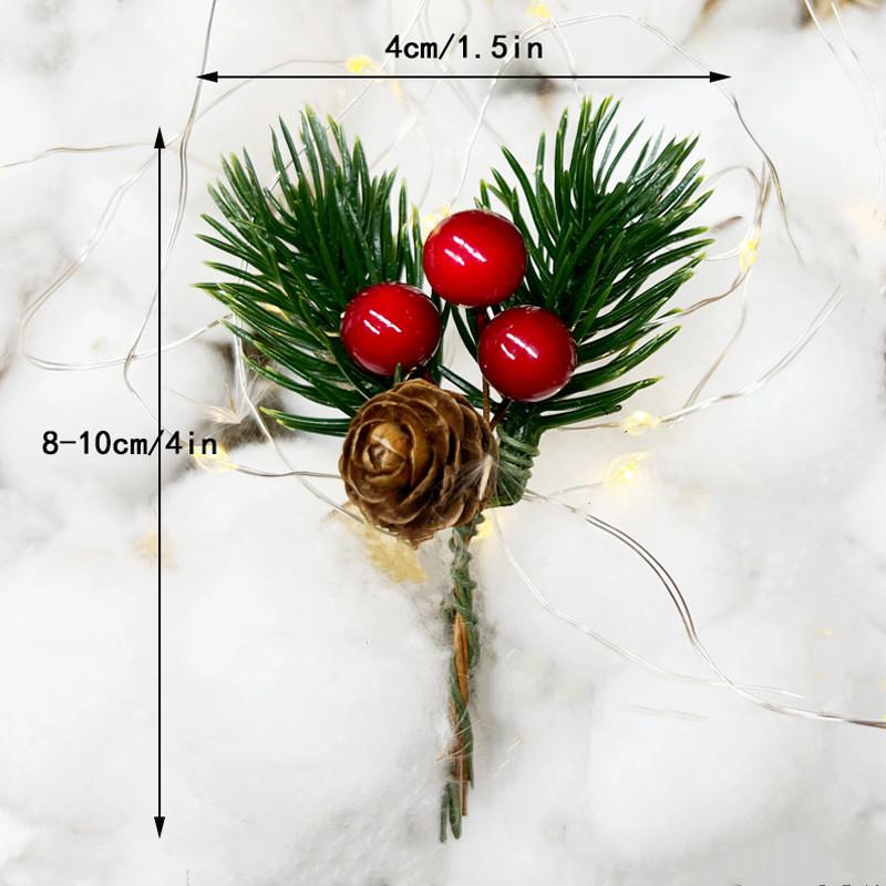 Weihnachtsdekorationen 10 Stück Weihnachtliche Tannenzapfen Künstliche Rote Beeren Picks Künstliche Tannenzapfen für Blumengestecke Weihnachtsgeschenke Dekorationen