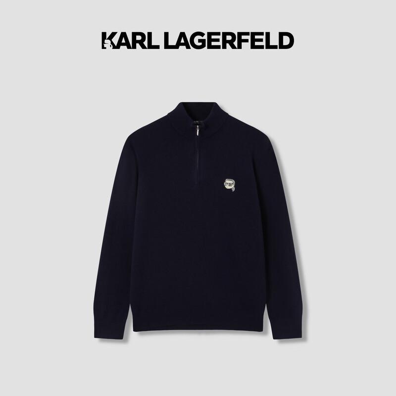 

Karl Lagerfeld Men s Round Neck Wool-Cashmere Blend Sweater L