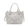Butterfly Chinese Style Bucket Bag Artistic Canvas Material Cheongsam Handbag Tassel Decoration Magnetic Buckle Closure