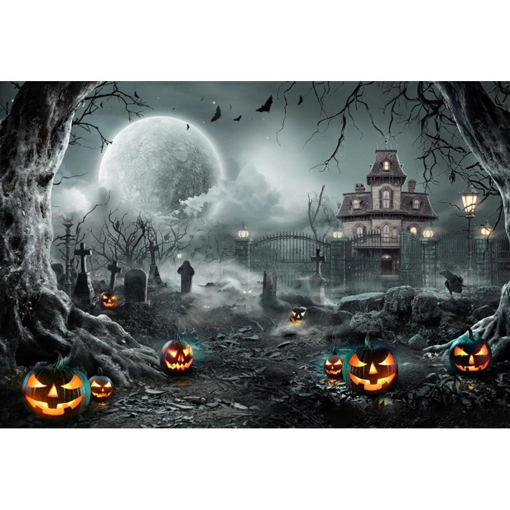 Halloween home party decoration hanging cloth horror cemetery castle pumpkin head hanging cloth room decoration background cloth