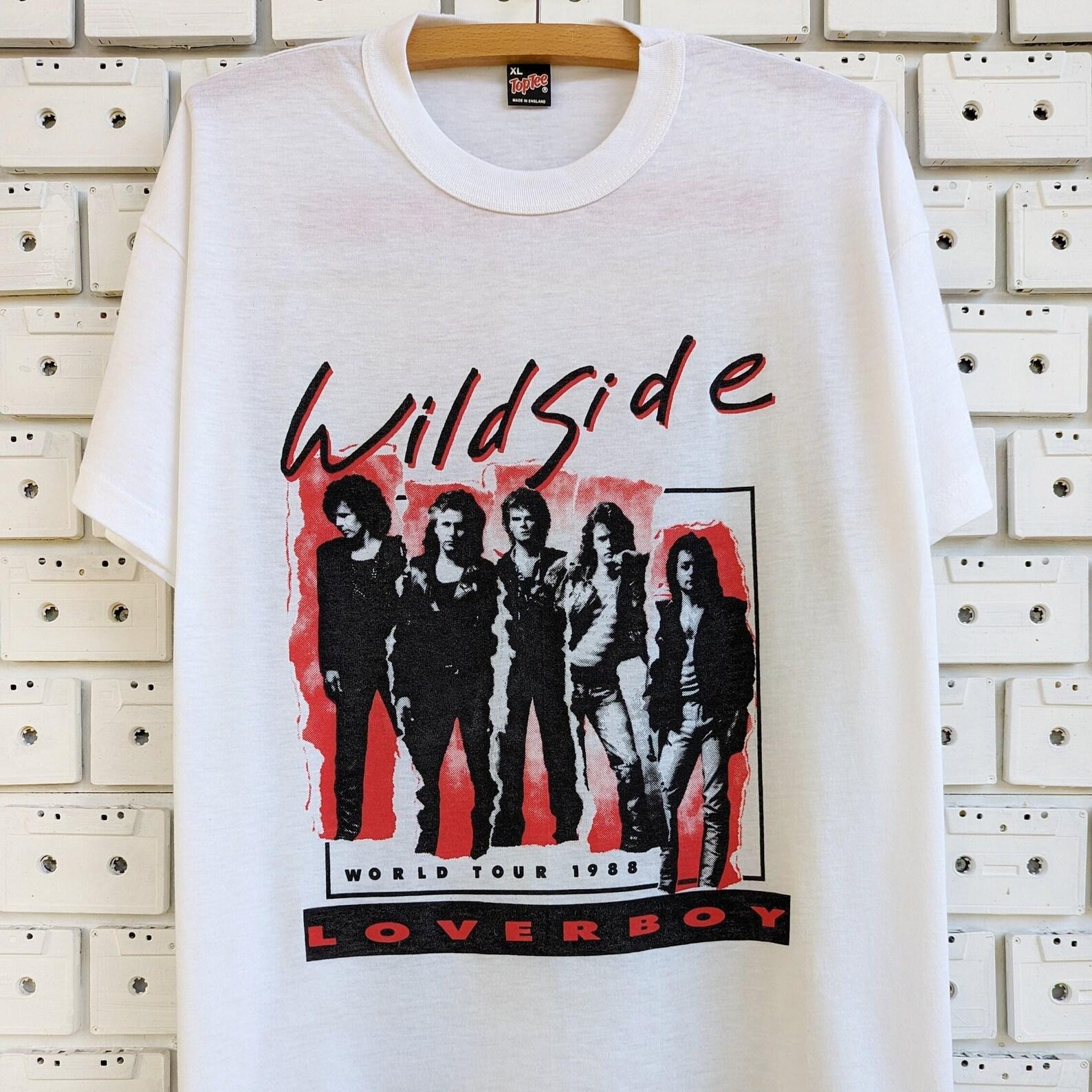 Vintage 1988 Loverboy T shirt Wildside World Tour Canadian Hard Synth Arena Rock Band Merch Tee Size L 2XL