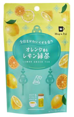 TokyoTeaTrading Mug & Pot Orange-Scented Lemon Green Tea, 6 Sachets X 3