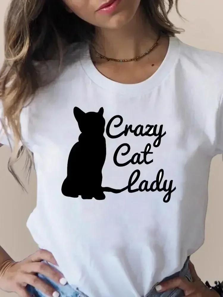 Camisetas con estampado gráfico de aniUnisexs para mujer ropa de moda con estampado de aniUnisexs ropa de Unisexga con gato