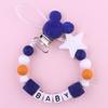Newest Custom Personalized Name Pacifier Clips Handmade Beech Chains Silicone Beads Holder Soother Baby Teething Toys Chew  Gift