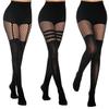 Black Hollow-Out Pantyhose Suspenders Fishnet Stockings Women Nightclub Tights Dance Sexy Fishing Net Stocking for Girls Socks