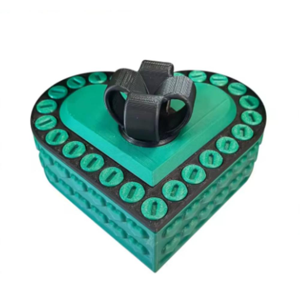 

Storage Box Heart Shaped Annoying Gift Box Funny Detachable Prank Screw Box with Screws Plastic Puzzle Box Wedding Gift