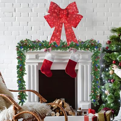 1PCS Christmas Decorations, Christmas Bow Decoration, Large Christmas Bows Outdoor, Christmas Bows Comes With Adhesive Backing