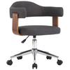 Swivel Office Chair Grey Bentwood and Fabric