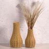 Imitation Rattan Woven Flower Vase Handmade Plastic Plant Flower Pot Flower Arrangement Containers for Home Table Decoration