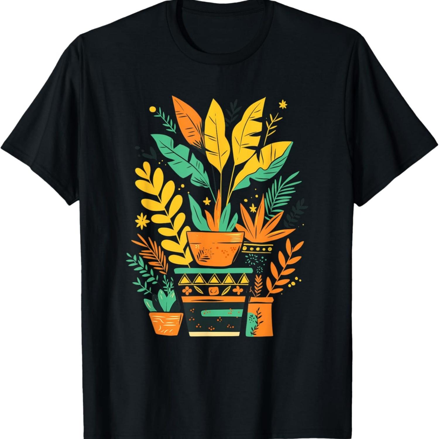 

Artistic Potted Plant Pattern Design - Nature & Wildlife Art T-Shirt XXXXXL